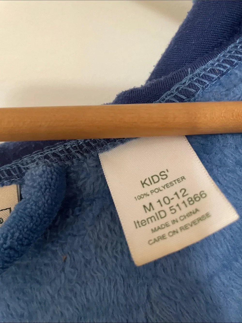 L.L. Bean Blue Shark Hooded Kids Plush Robe